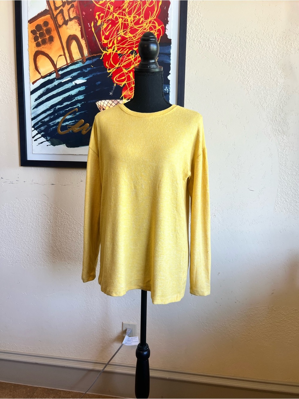 a new day Yellow Lightweight Long-Sleeve Crewneck Top